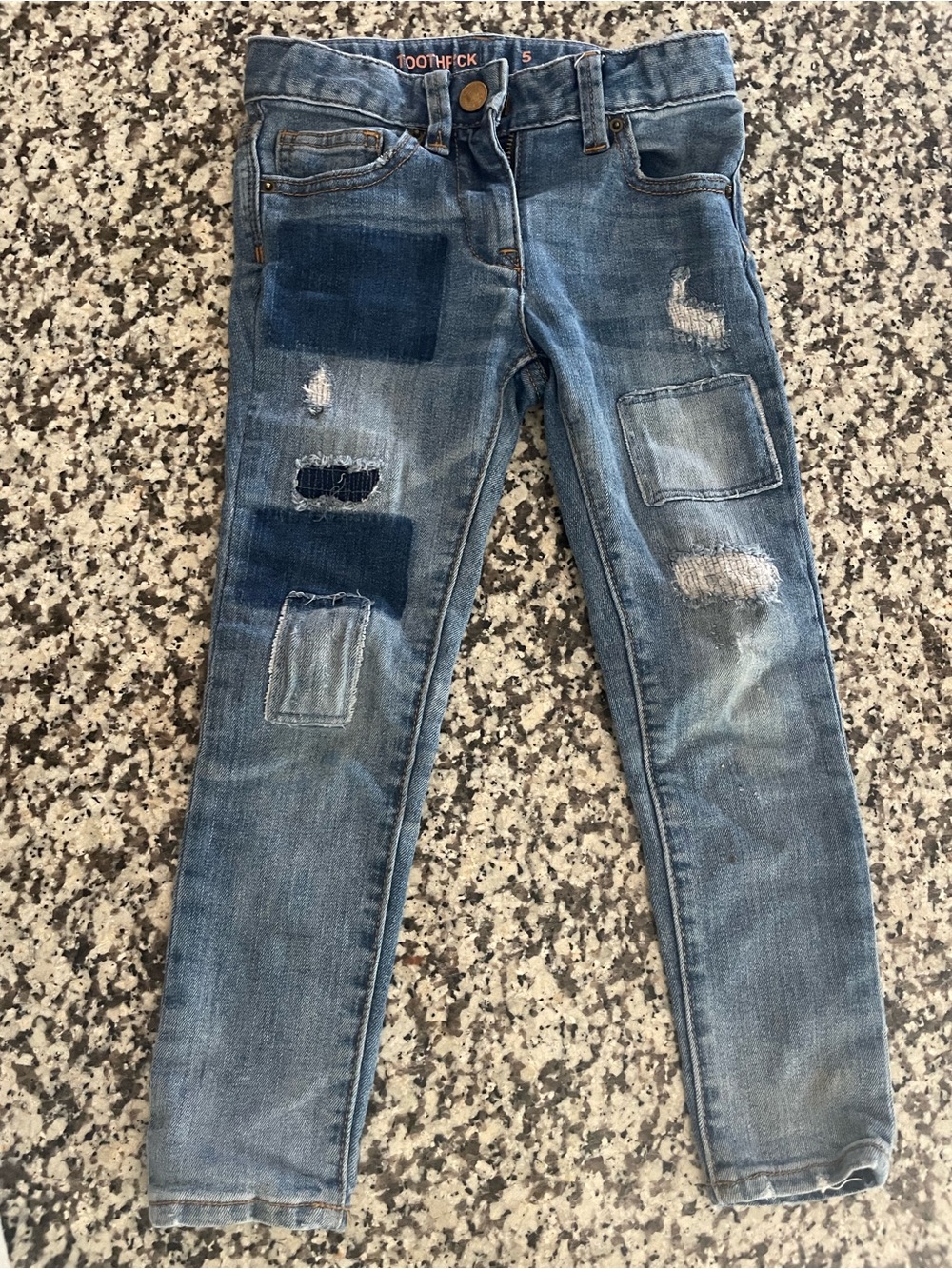 J Crewcuts Blue Patchwork Denim Jeans Size 5 - Denimcore